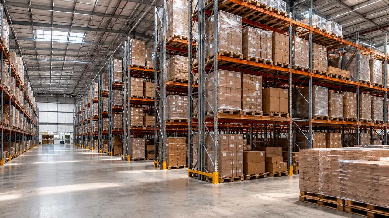 A warehouse racking installation crew assembling selective pallet racking bays inside a San Antonio industrial facility, representing the local racking suppliers and installers compared in this guide.
