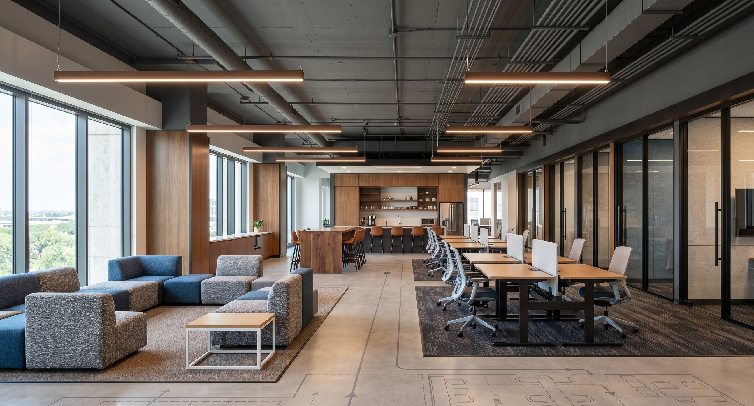 Commercial space planning Texas - floor plan and layout design by Prestige 360 Design