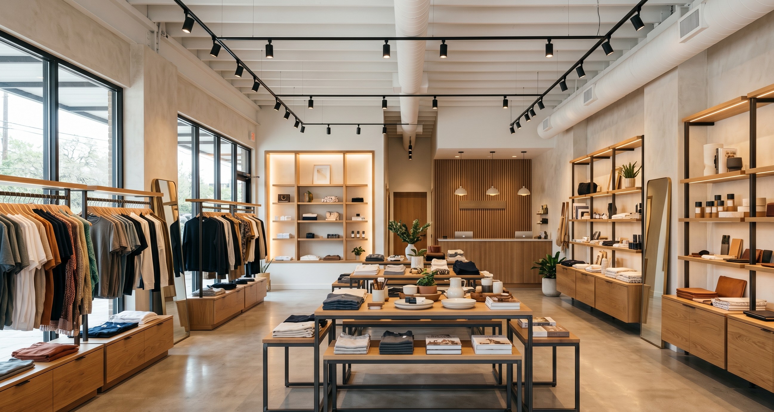 Retail store design Texas - modern retail interior designed by Prestige 360 Design